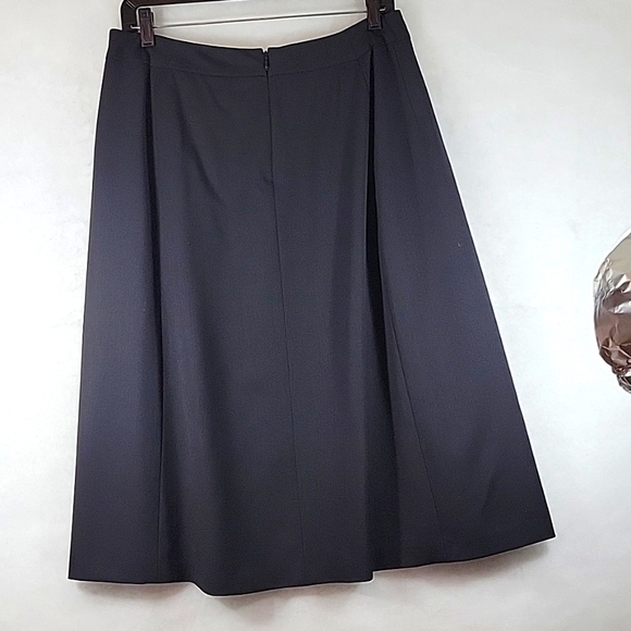 LAFAYETTE 148 NY Black Wool Medi Skirt Size 12 - Picture 5 of 6